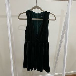 Green velvet dress